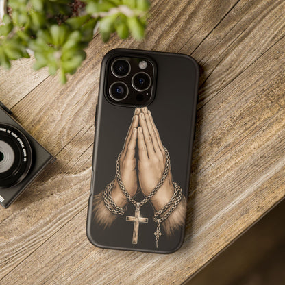 Praying Hands Cross Phone Case – Christian Faith Scripture Cover