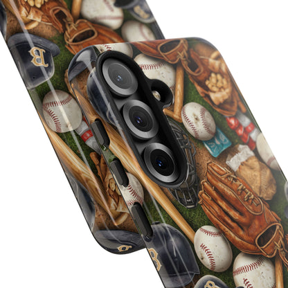 Baseball Gear Collage Phone Case – Vintage Baseball Equipment Sports Tough Case