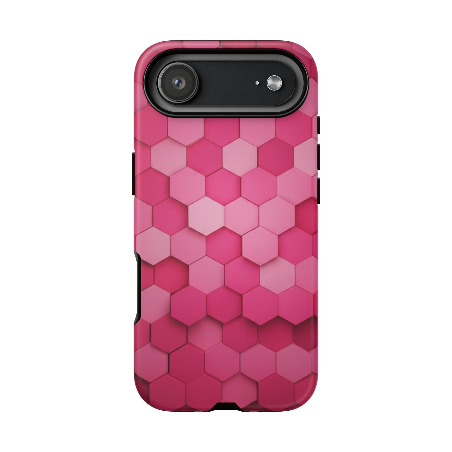 Hot Pink Hexagon Phone Case | Honeycomb Geometric Aesthetic | Cute Pink iPhone & Samsung Tough Protective Case