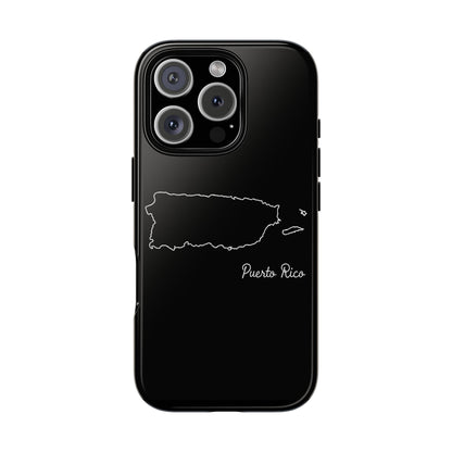 Puerto Rico Outline Phone Case – Minimal Country Map Tough Case (iPhone, Samsung, Pixel)