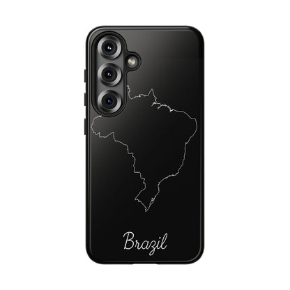 Brazil Outline Phone Case – Minimal Country Map Tough Case (iPhone, Samsung, Pixel)