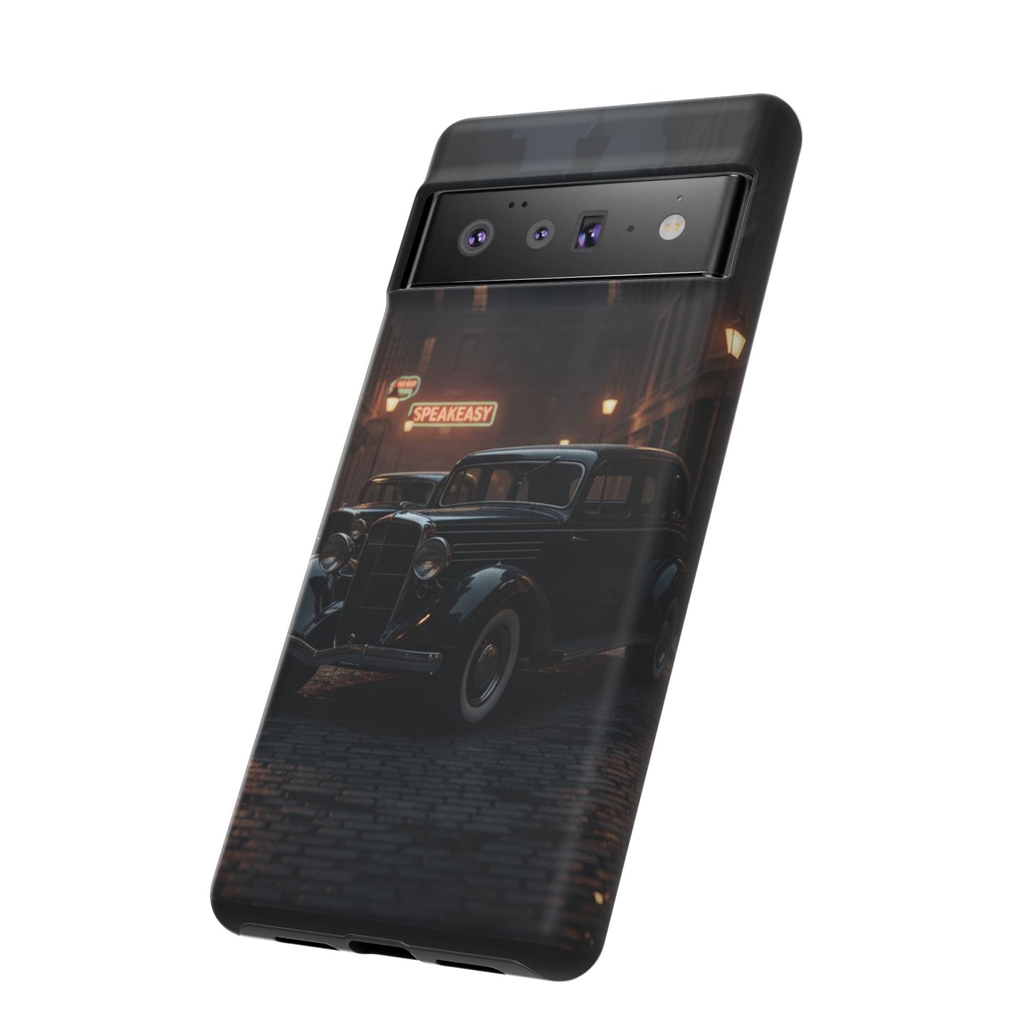 Vintage Classic Car Phone Case | Retro Noir Aesthetic | 1930s Street Scene Tough Case for iPhone & Samsung