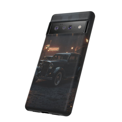 Vintage Classic Car Phone Case | Retro Noir Aesthetic | 1930s Street Scene Tough Case for iPhone & Samsung