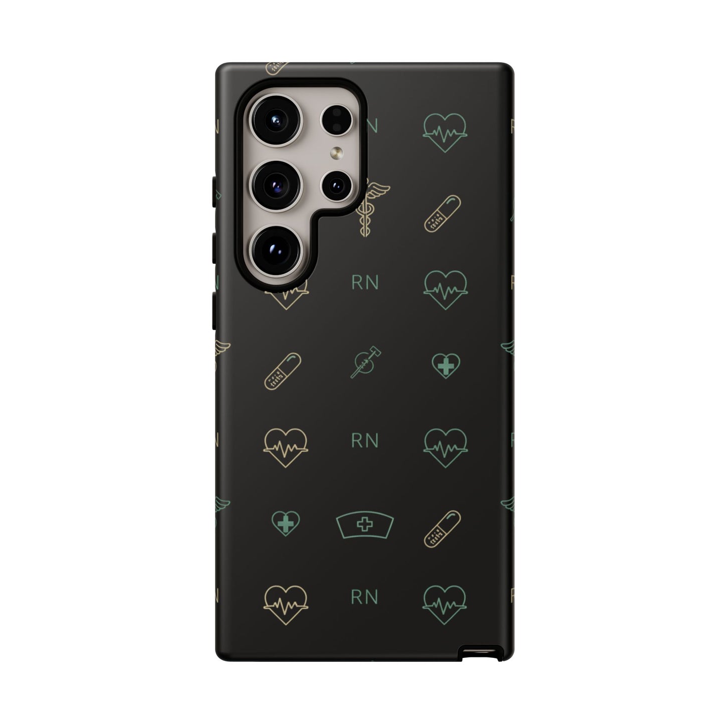 RN Nurse Phone Case – Minimal Medical Icon Pattern Healthcare Worker Tough Case