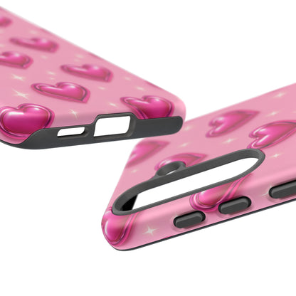 Pink Heart Pattern Phone Case | Tough Protective Case for Iphone, Samsung Galaxy and Pixel