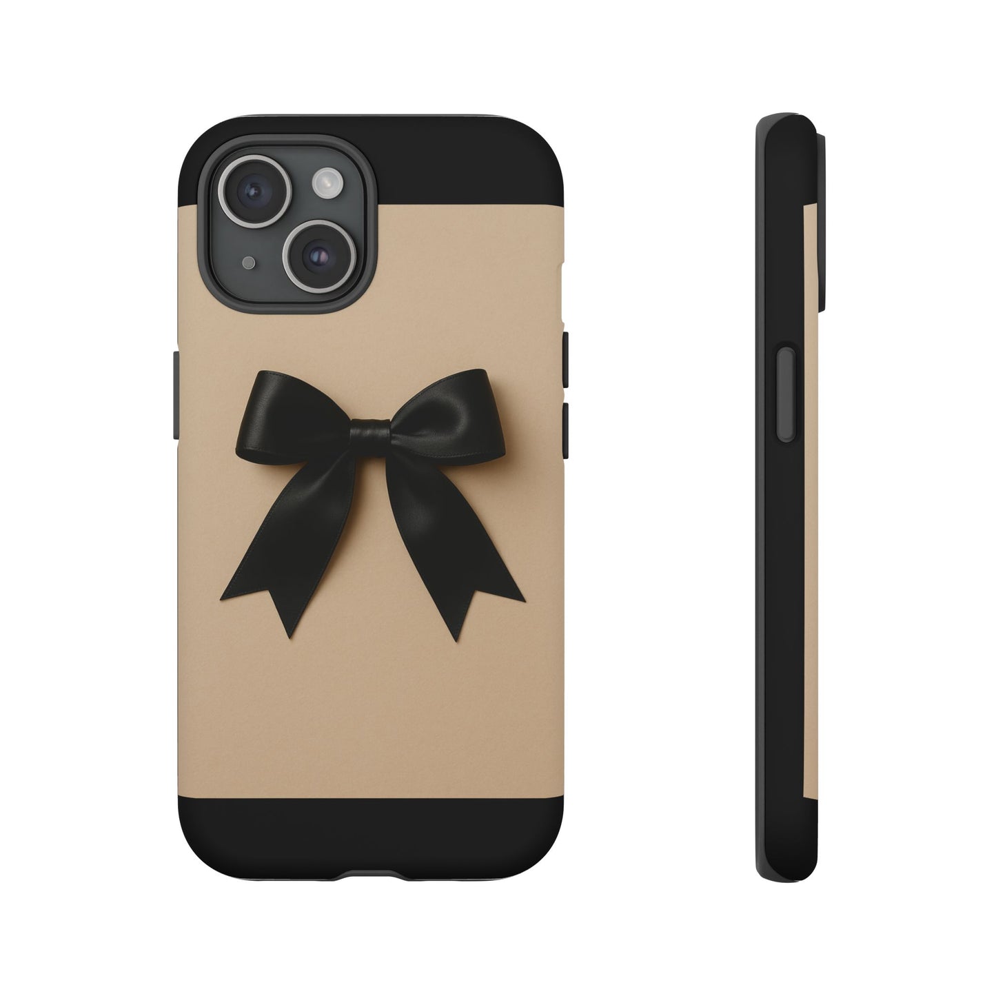 Black Bow Phone Case | Elegant Coquette Bow Design | Chic Neutral Tough Case for iPhone & Samsung