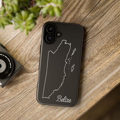 Belize Outline Phone Case – Minimal Country Map Tough Case (iPhone, Samsung, Pixel)