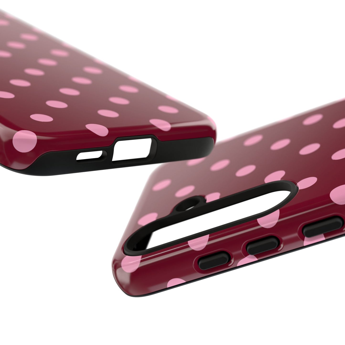 Pink Polka Dot Phone Case – Cute Aesthetic Tough Protective Phone Cover for Iphone, Samsung Galaxy and Pixel