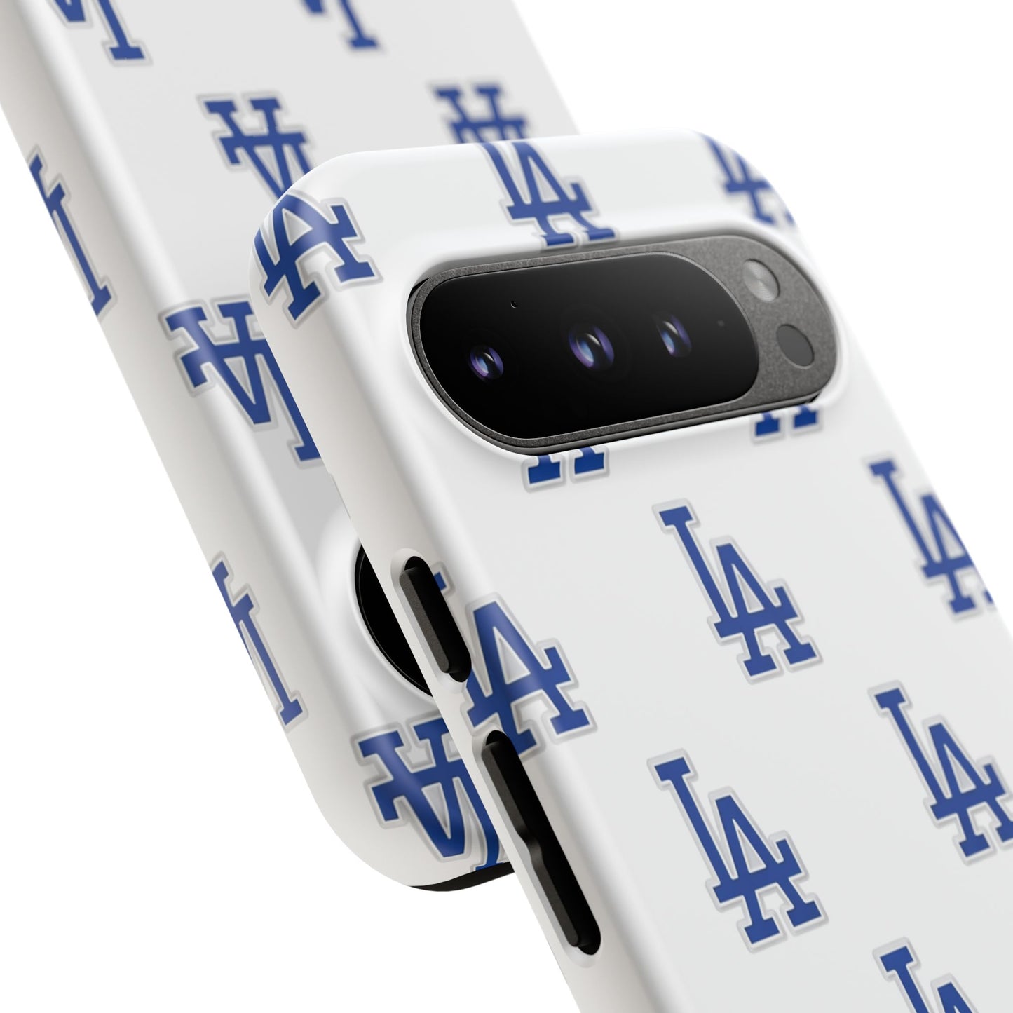 Blue LA Monogram Pattern Phone Case | Minimal Baseball Inspired Tough Cover
