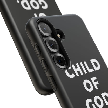Child of God Phone Case Christian Black Aesthetic Cross Tough Cover