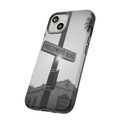 Hollywood Blvd Phone Case | Vintage Los Angeles Street Sign | Black & White LA Aesthetic
