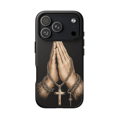 Praying Hands Cross Phone Case – Christian Faith Scripture Cover