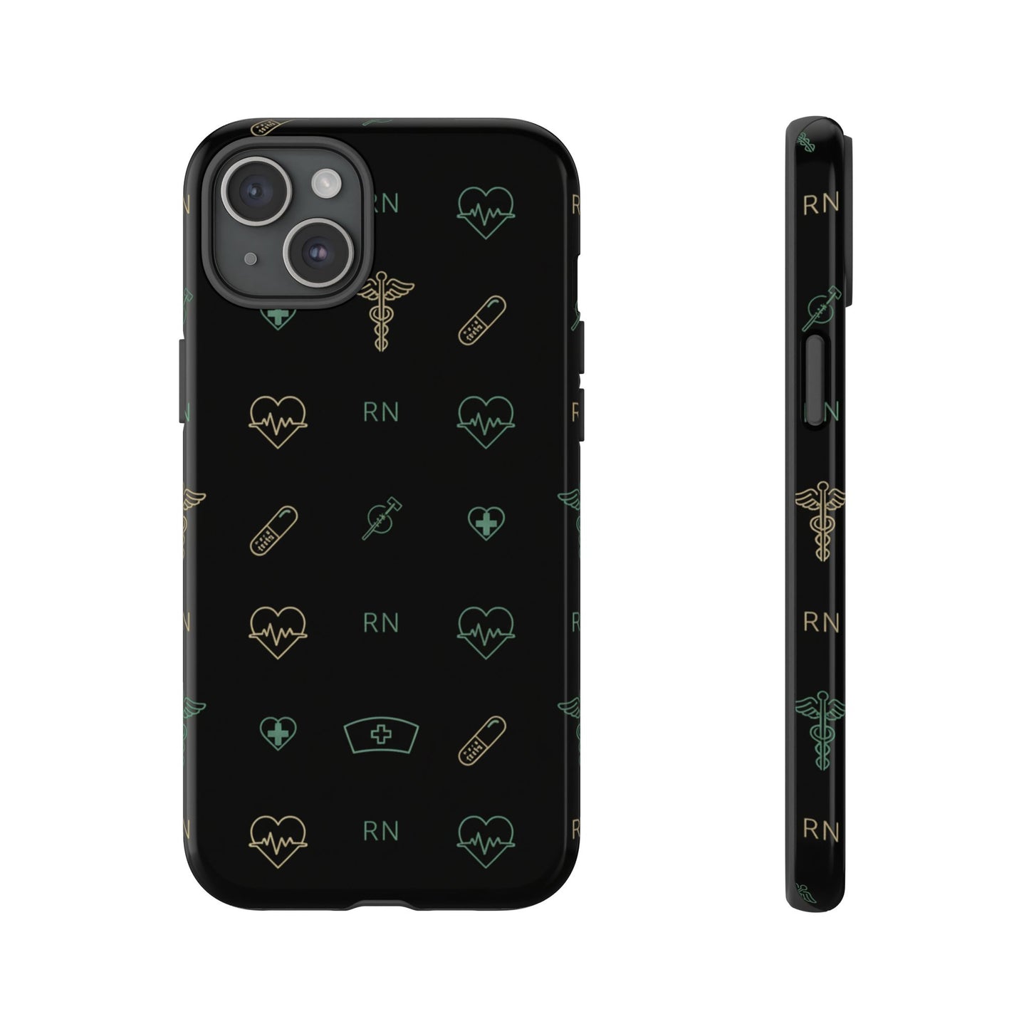 RN Nurse Phone Case – Minimal Medical Icon Pattern Healthcare Worker Tough Case