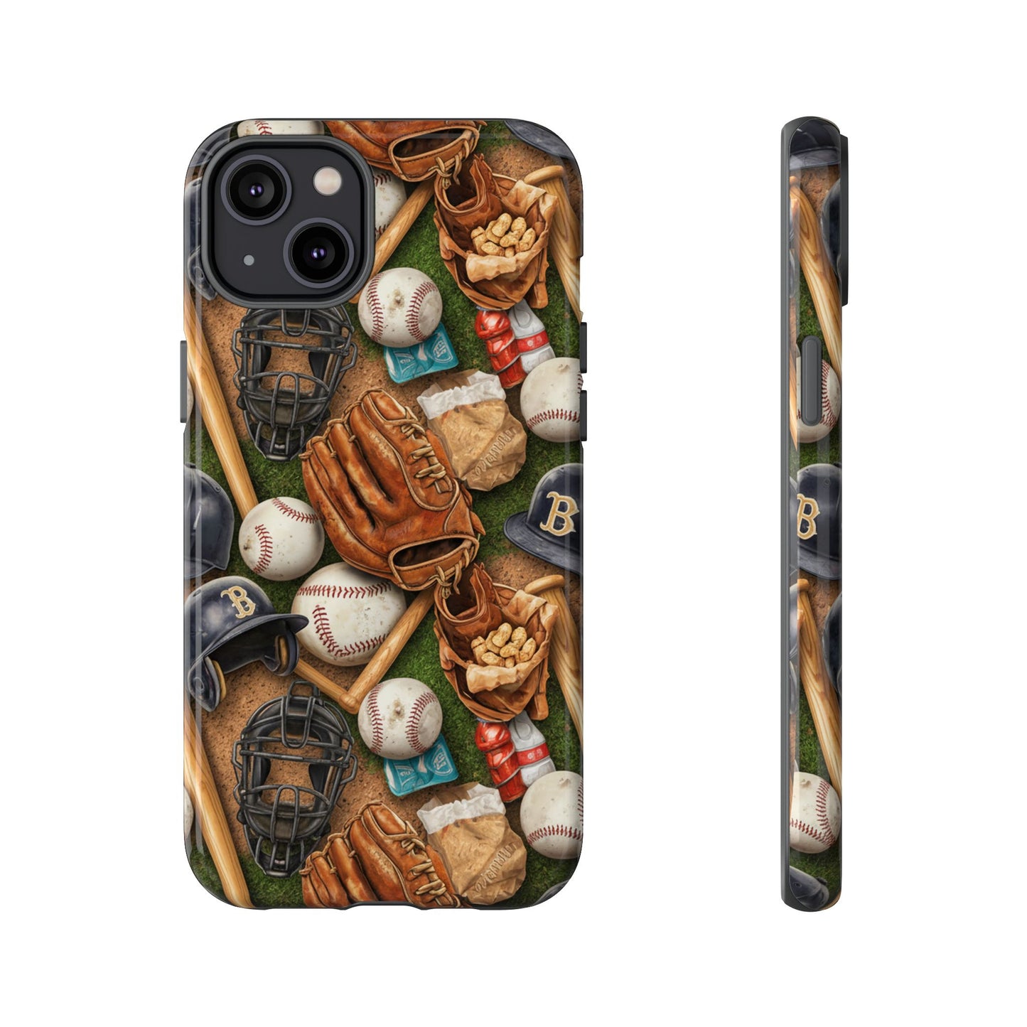 Baseball Gear Collage Phone Case – Vintage Baseball Equipment Sports Tough Case