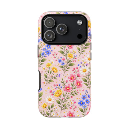 Wildflower Floral Phone Case Vintage Spring Meadow Tough Cover