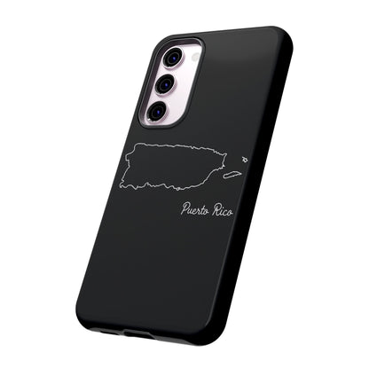 Puerto Rico Outline Phone Case – Minimal Country Map Tough Case (iPhone, Samsung, Pixel)