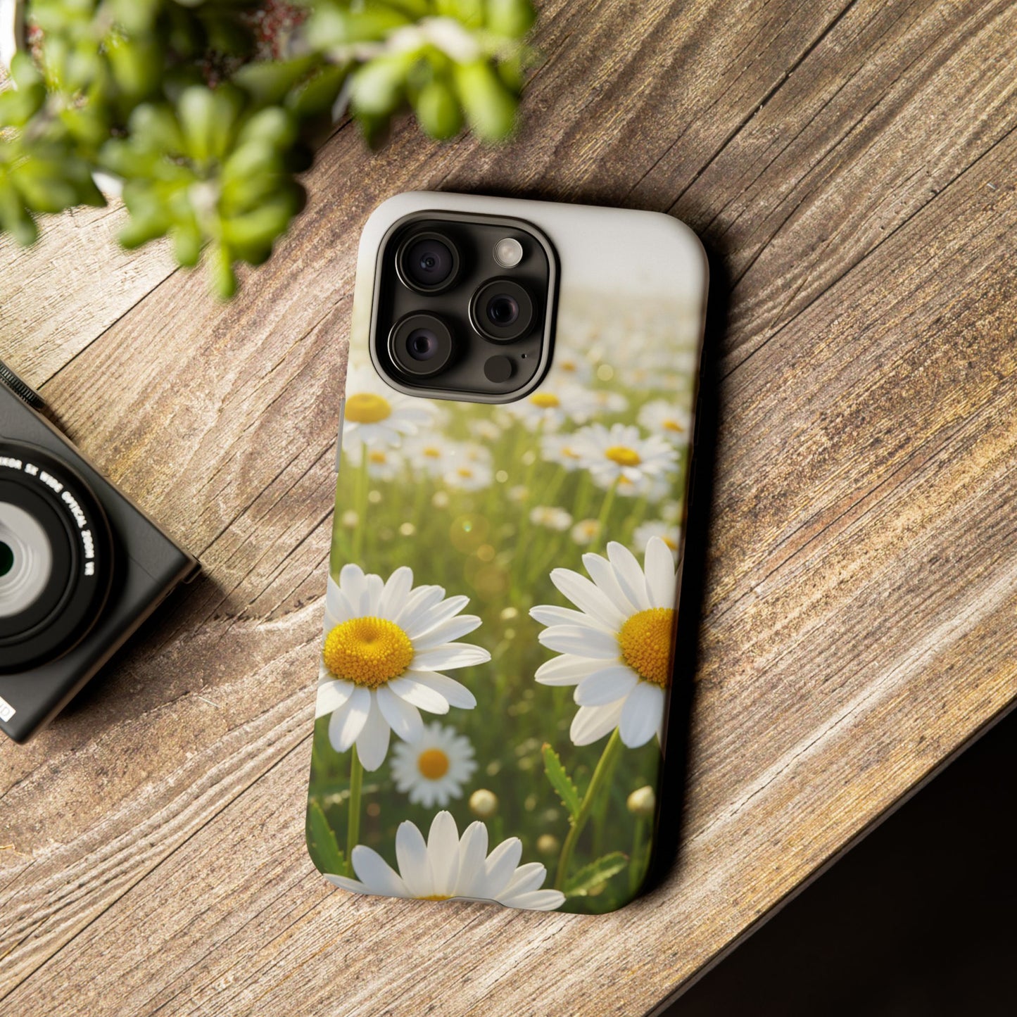 Daisy Phone Case – Floral Spring Field Tough Protective Case (iPhone, Samsung, Pixel)
