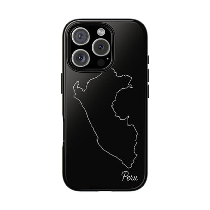 Peru Outline Phone Case – Minimal Country Map Tough Case (iPhone, Samsung, Pixel)