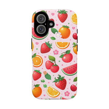 Fruit Phone Case – Tough Shockproof, Strawberry Cherry Citrus Summer Design for Iphone, Samsung Galaxy and Pixel