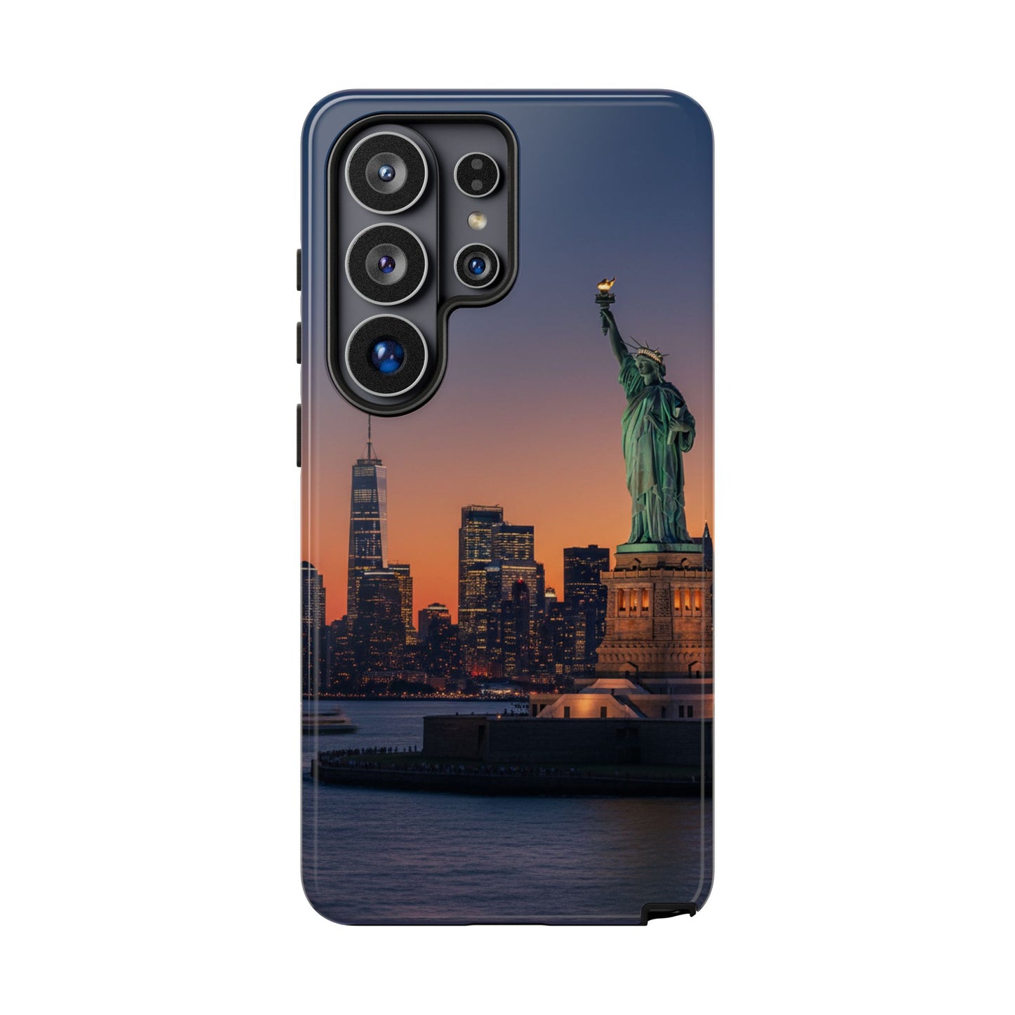 Statue of Liberty Sunset Phone Case – New York City Skyline Travel Aesthetic Tough Case