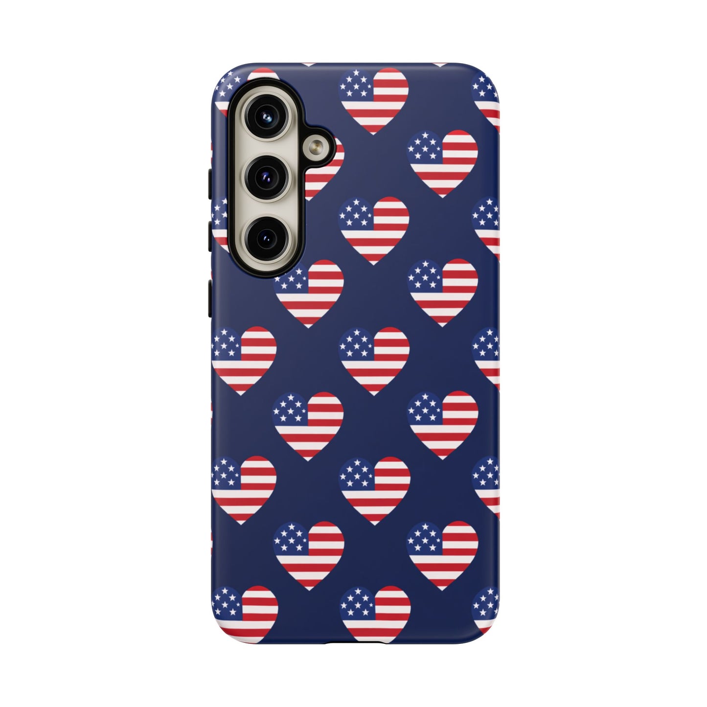 Patriotic American Flag Heart Phone Case – Tough Shockproof, USA Stars & Stripes for Iphone, Samsung Galaxy and Pixel