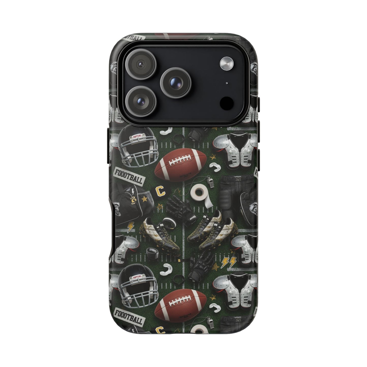 Football Pattern Phone Case – Sports Fan Tough Protective Game Day Case