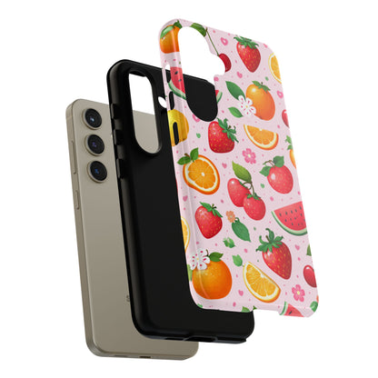 Fruit Phone Case – Tough Shockproof, Strawberry Cherry Citrus Summer Design for Iphone, Samsung Galaxy and Pixel