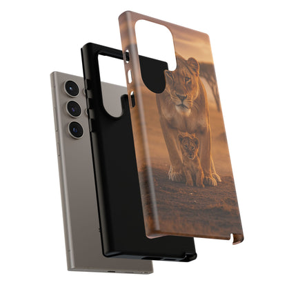 Lioness & Cub Phone Case | Safari Wildlife Tough Case for iPhone & Samsung