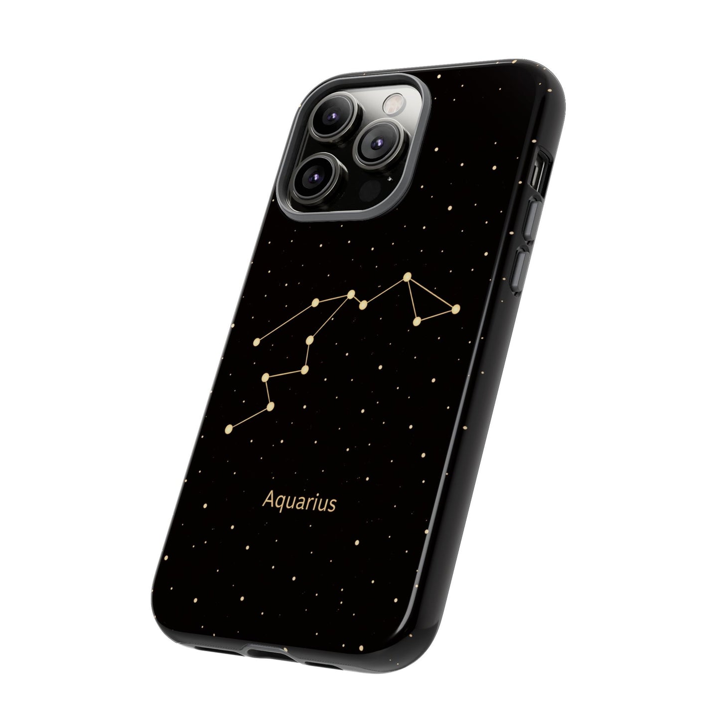 Aquarius Zodiac Constellation Phone Case – Luxe Gold Celestial Cover