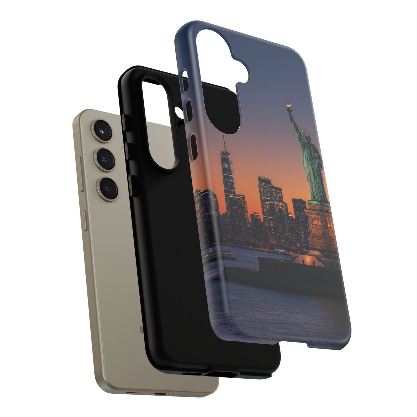 Statue of Liberty Sunset Phone Case – New York City Skyline Travel Aesthetic Tough Case