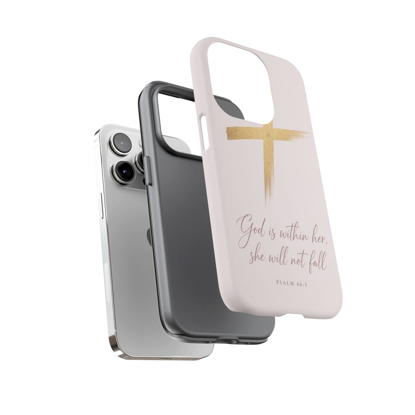 Psalm 46:5 God Is Within Her Christian Cross Phone Case Faith Gift
