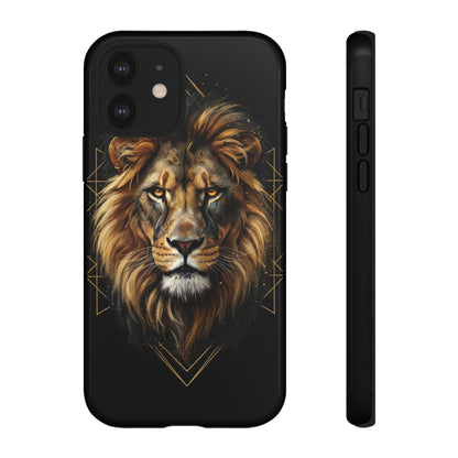 Majestic Lion Phone Case – Black Gold Luxury Lion Art Tough Protective Case