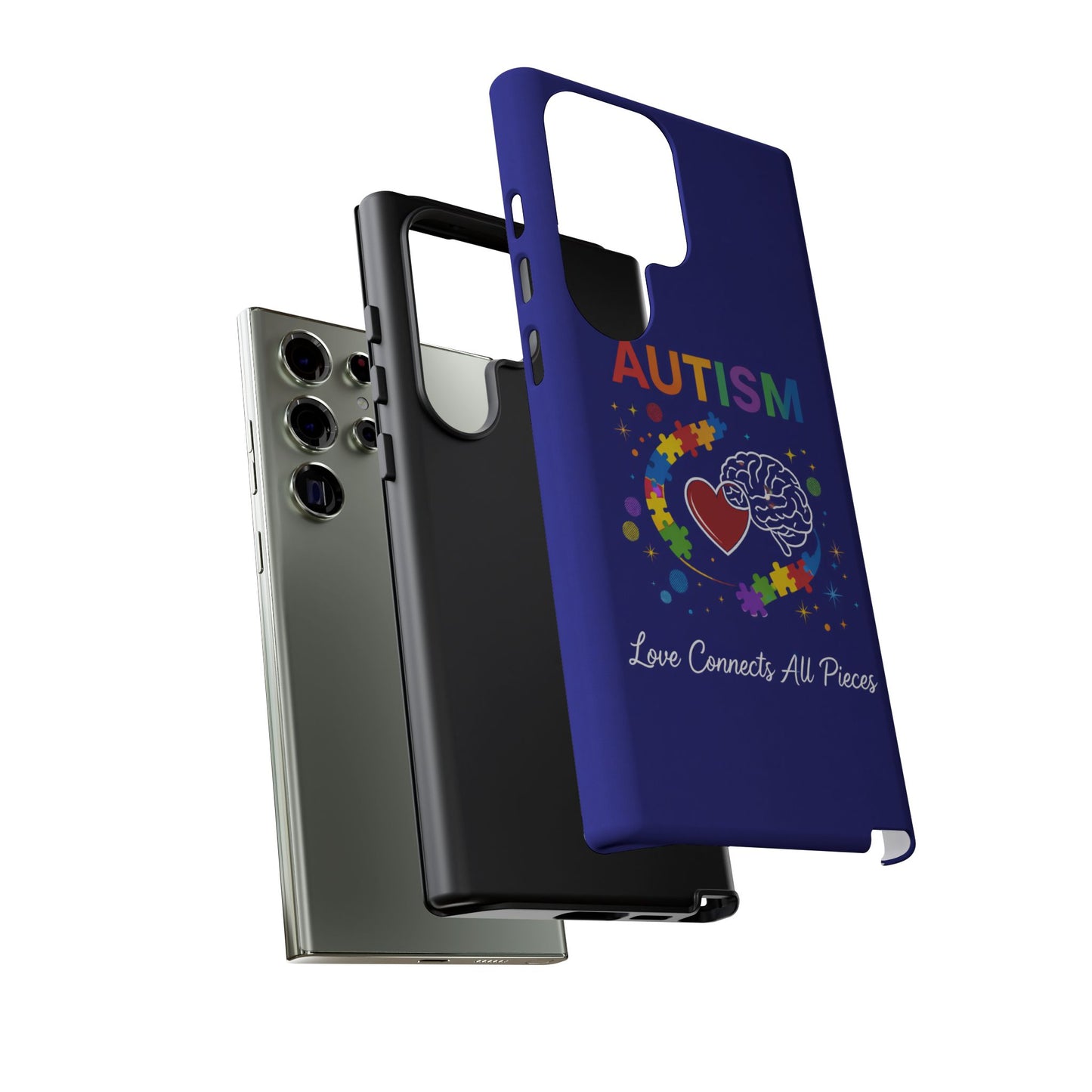 Autism Awareness Tough Case – "Love Connects All Pieces" Phone Case for Iphone, Samsung Galaxy and Pixel
