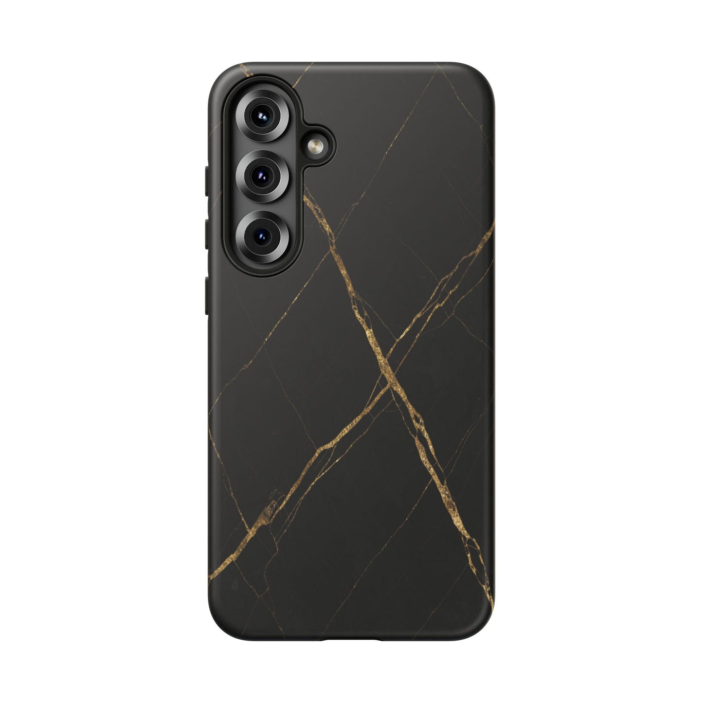 Black Marble Phone Case with Gold Veins – Luxury Minimal Aesthetic Tough Case