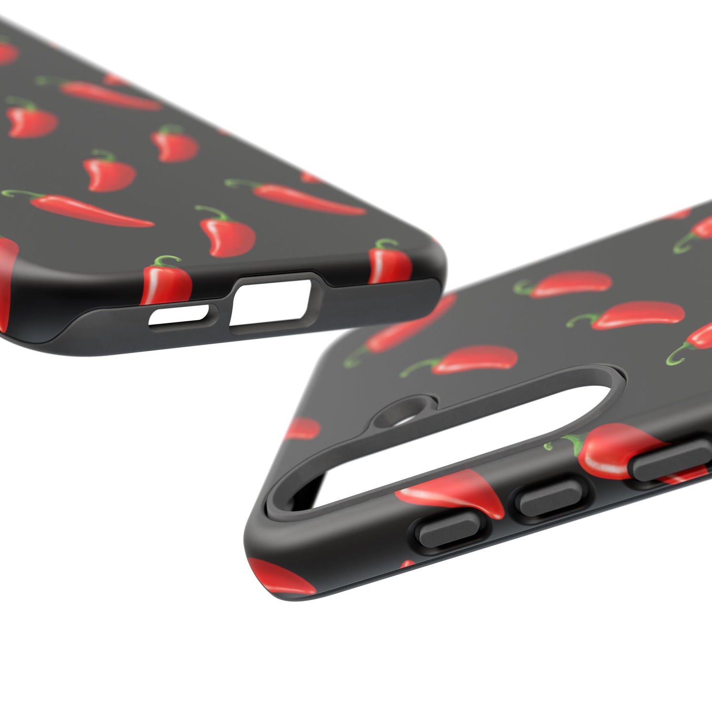 Spicy Chili Pepper Phone Case – Black Cute Hot Pepper Tough Cover for Iphone, Samsung Galaxy and Pixel