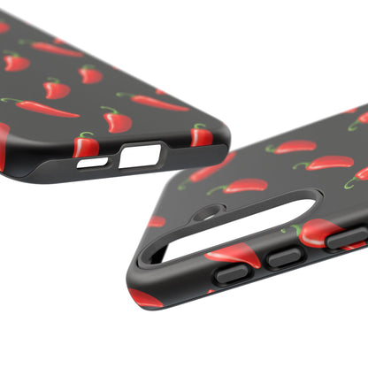 Spicy Chili Pepper Phone Case – Black Cute Hot Pepper Tough Cover for Iphone, Samsung Galaxy and Pixel