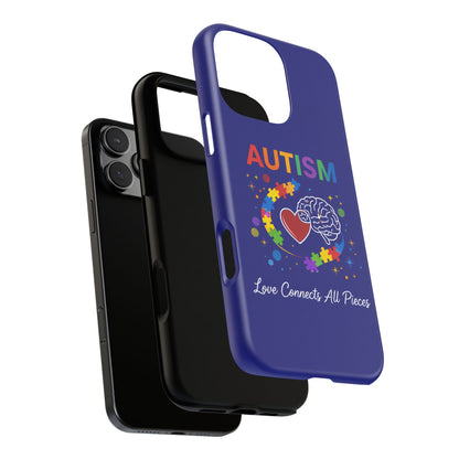 Autism Awareness Tough Case – "Love Connects All Pieces" Phone Case for Iphone, Samsung Galaxy and Pixel