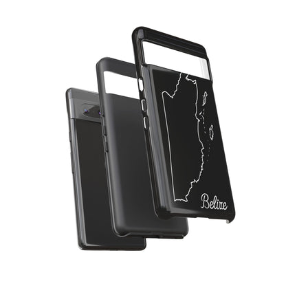 Belize Outline Phone Case – Minimal Country Map Tough Case (iPhone, Samsung, Pixel)