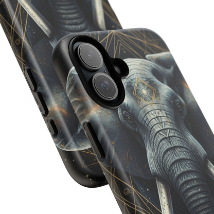Elephant Mandala Phone Case – Black and Gold Spiritual Elephant Tough Protective Case