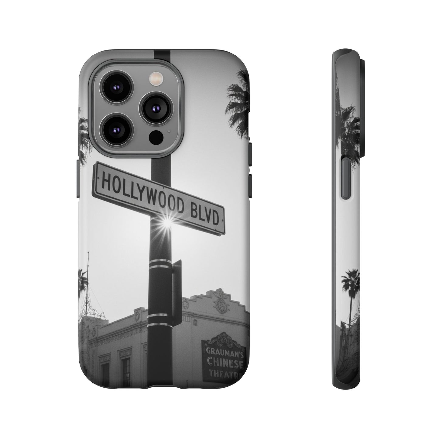Hollywood Blvd Phone Case | Vintage Los Angeles Street Sign | Black & White LA Aesthetic