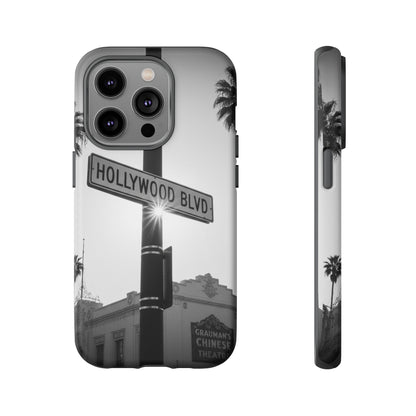 Hollywood Blvd Phone Case | Vintage Los Angeles Street Sign | Black & White LA Aesthetic
