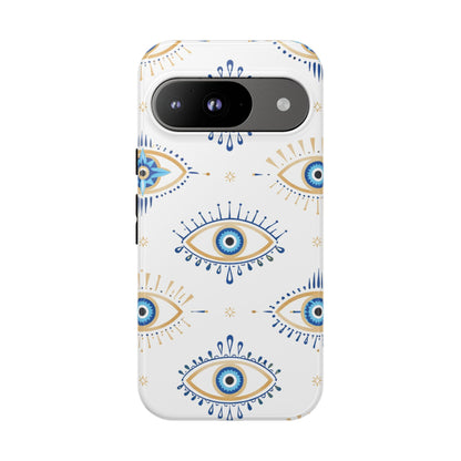 Blue Evil Eye Phone Case – Protective Slim Shockproof Cover for Iphone, Samsung Galaxy and Pixel