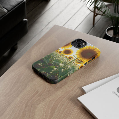 Sunflower Field Phone Case | Golden Hour Floral Aesthetic | Bright Summer Tough Case
