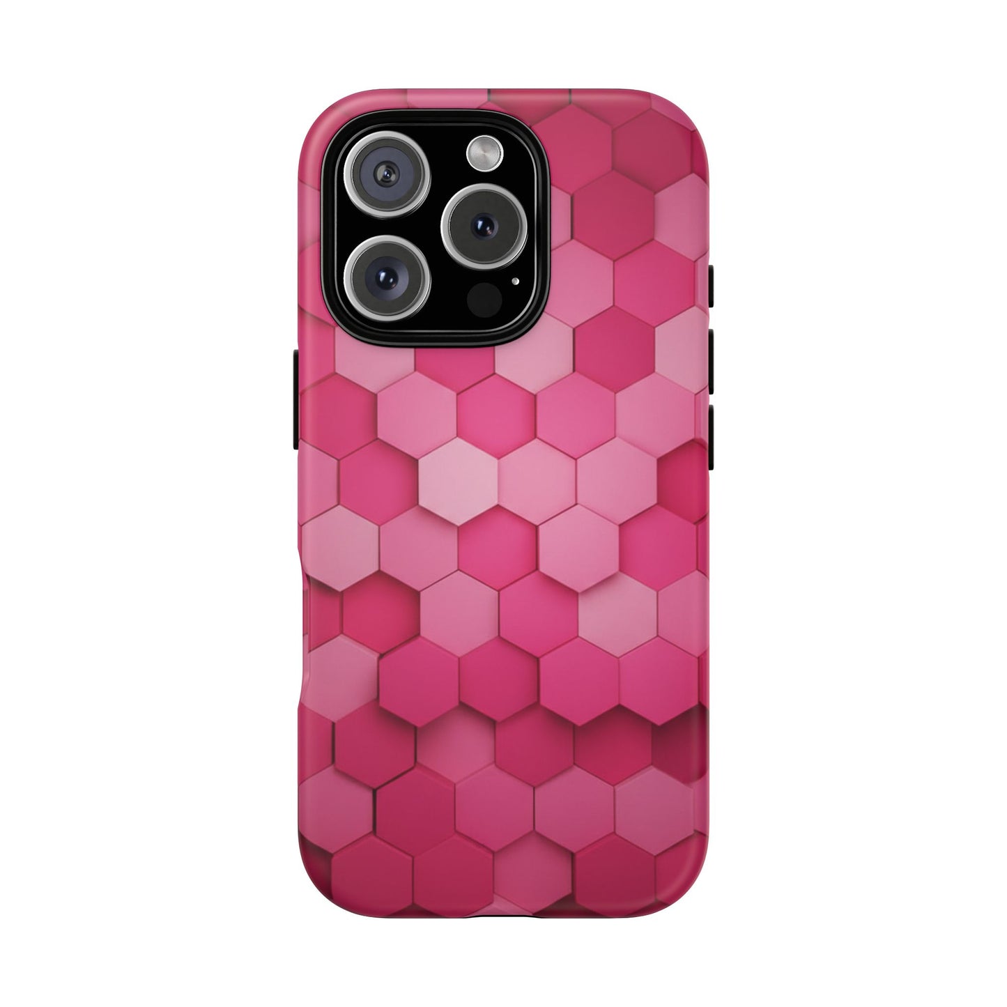 Hot Pink Hexagon Phone Case | Honeycomb Geometric Aesthetic | Cute Pink iPhone & Samsung Tough Protective Case