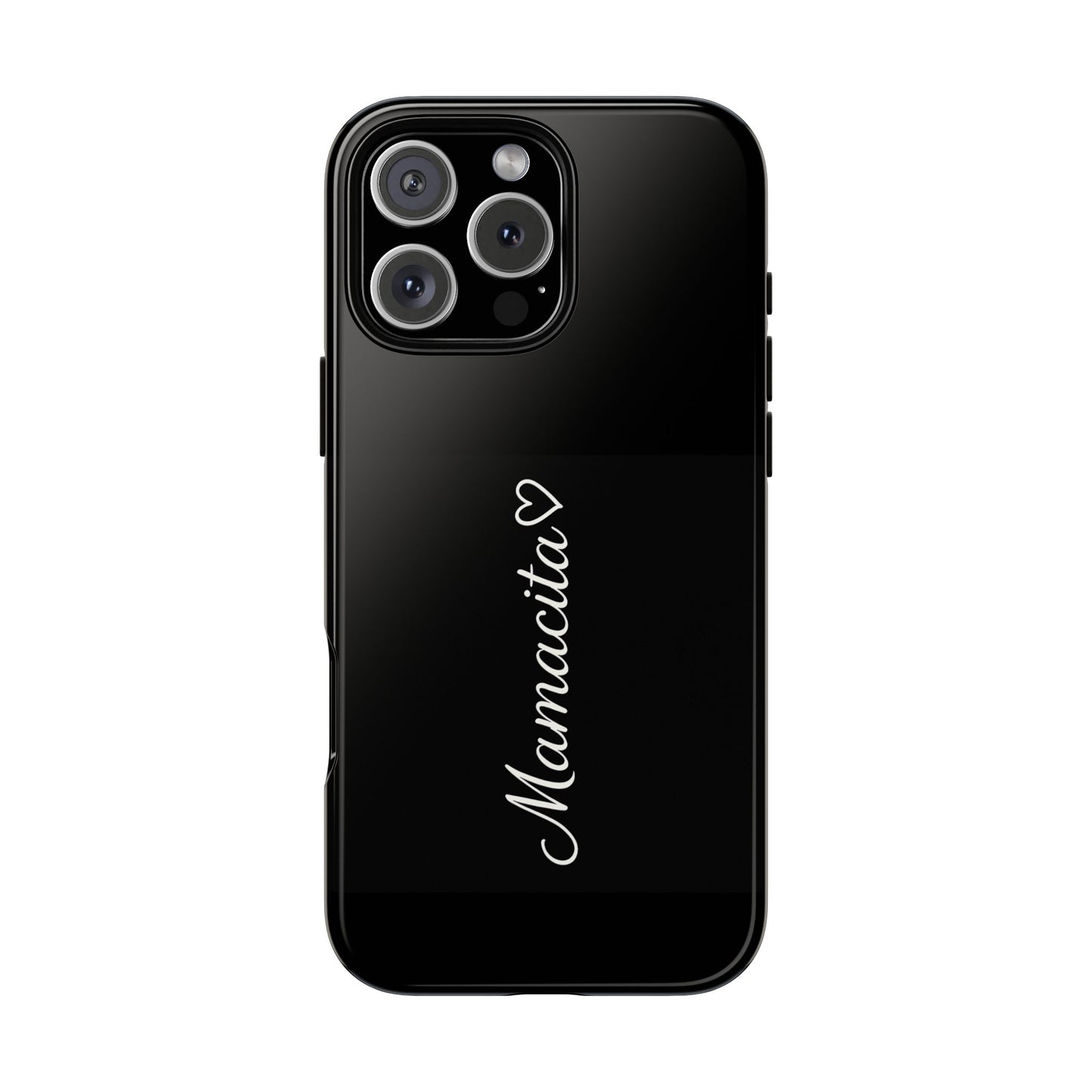 Mamacita Script Phone Case | Minimal Black Tough Case | Sleek Aesthetic Cover