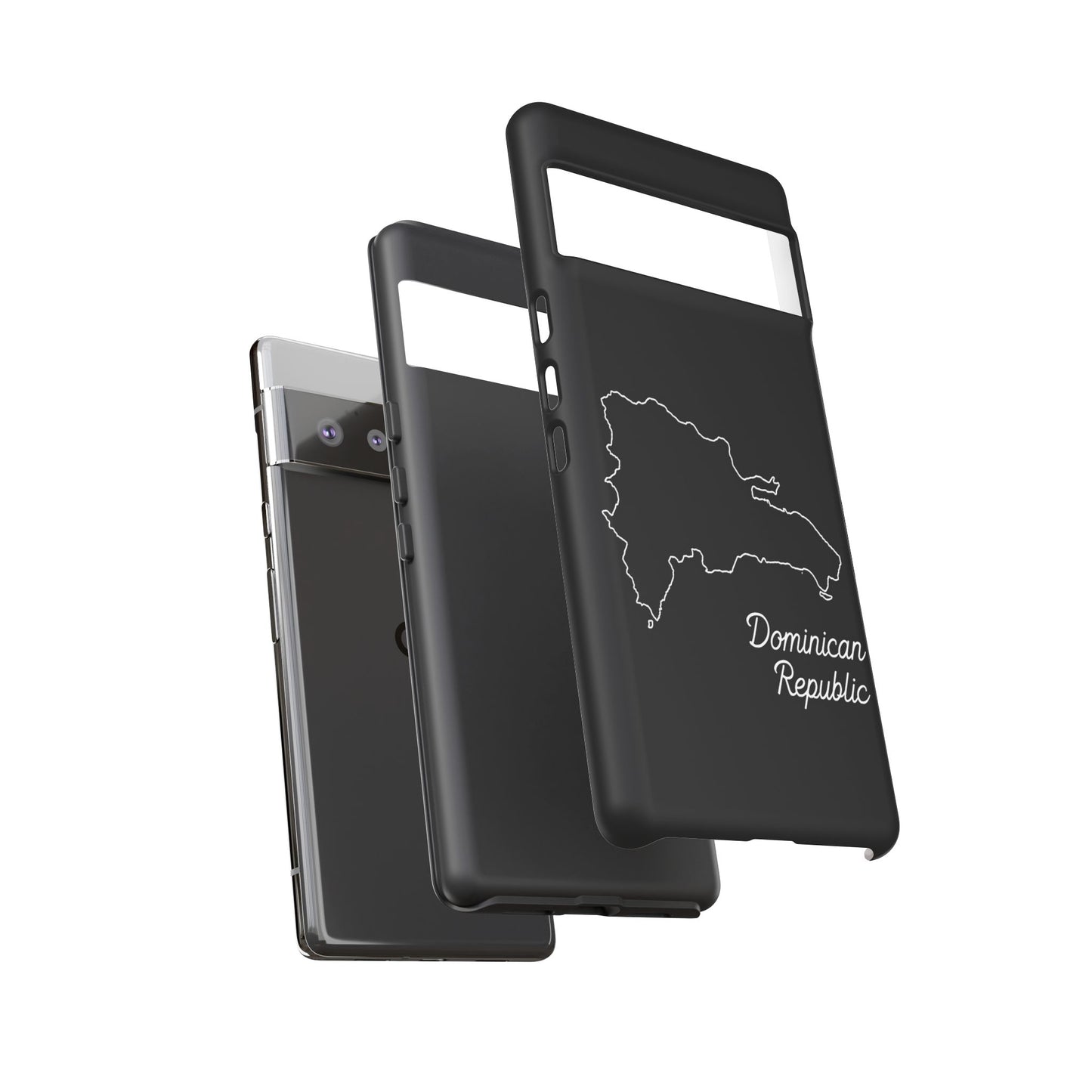 Dominican Republic Outline Phone Case – Minimal Country Map Tough Case (iPhone, Samsung, Pixel)