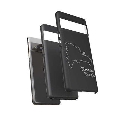 Dominican Republic Outline Phone Case – Minimal Country Map Tough Case (iPhone, Samsung, Pixel)