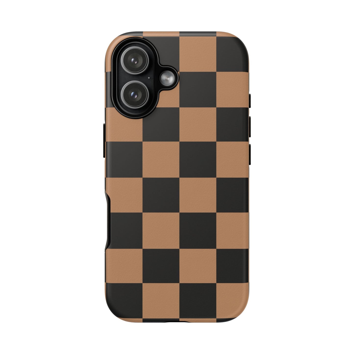 Brown Checkered Phone Case | Aesthetic Checkerboard iPhone & Samsung Tough Case
