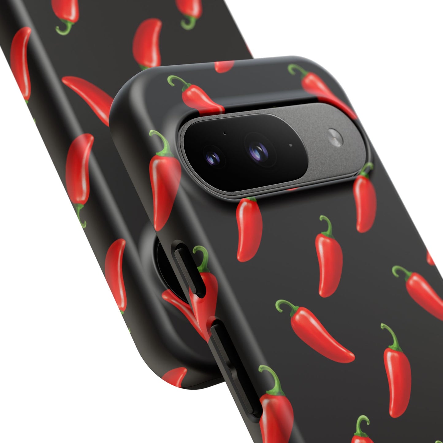 Spicy Chili Pepper Phone Case – Black Cute Hot Pepper Tough Cover for Iphone, Samsung Galaxy and Pixel