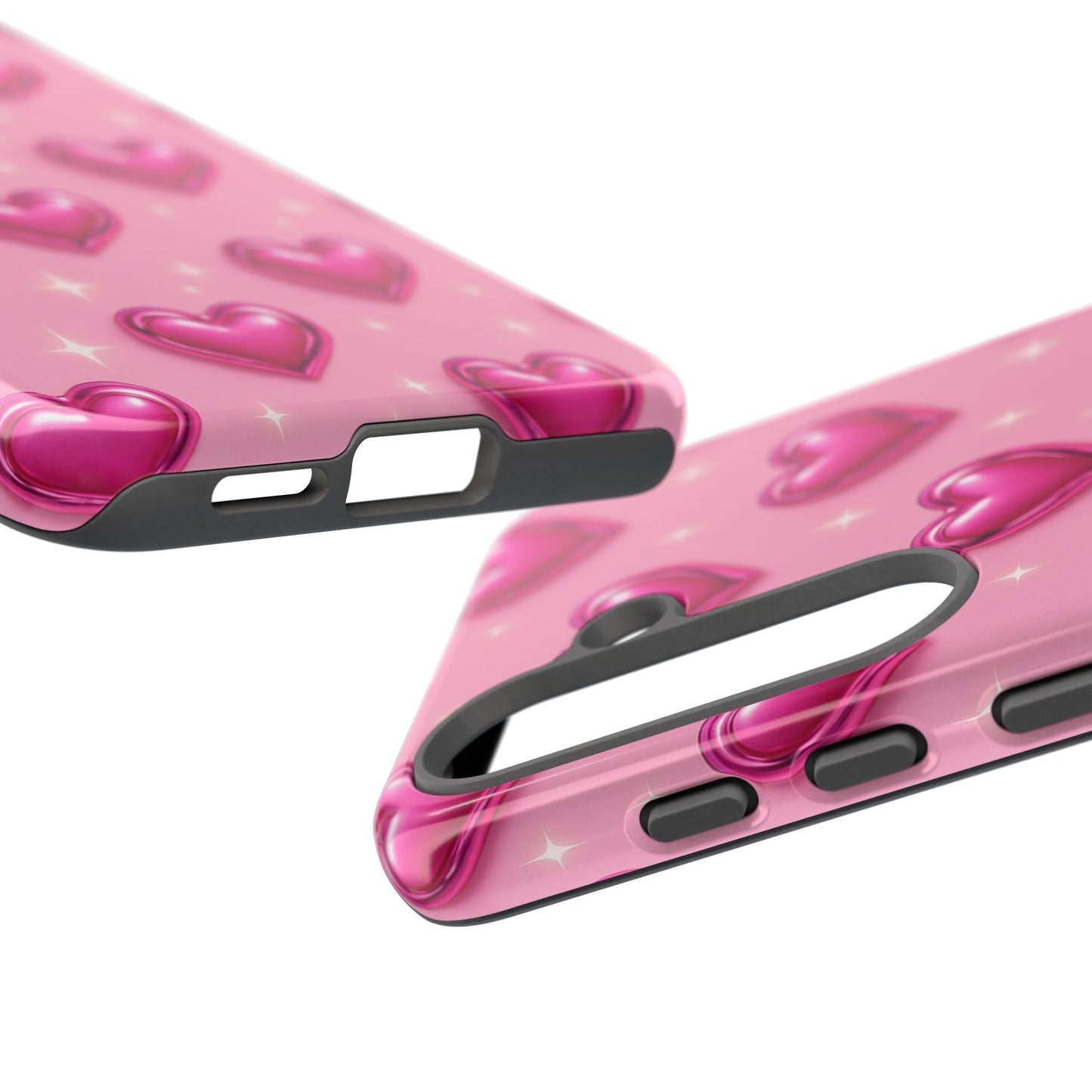 Pink Heart Pattern Phone Case | Tough Protective Case for Iphone, Samsung Galaxy and Pixel